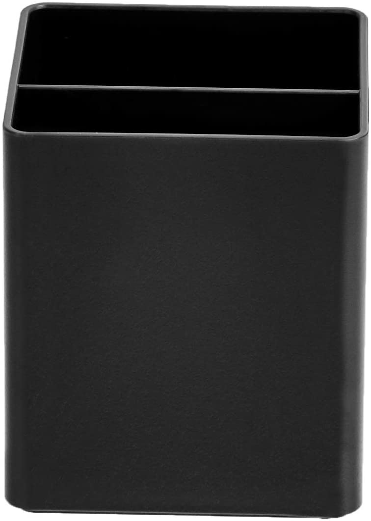 Amazon Basics Plastic Desk Organizer - Pen Cup, Black