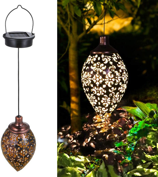 Hanging Solar Lights Tomshine Solar Lantern LED Garden Lights Metal Lamp Waterproof for Outdoor Hanging Decor