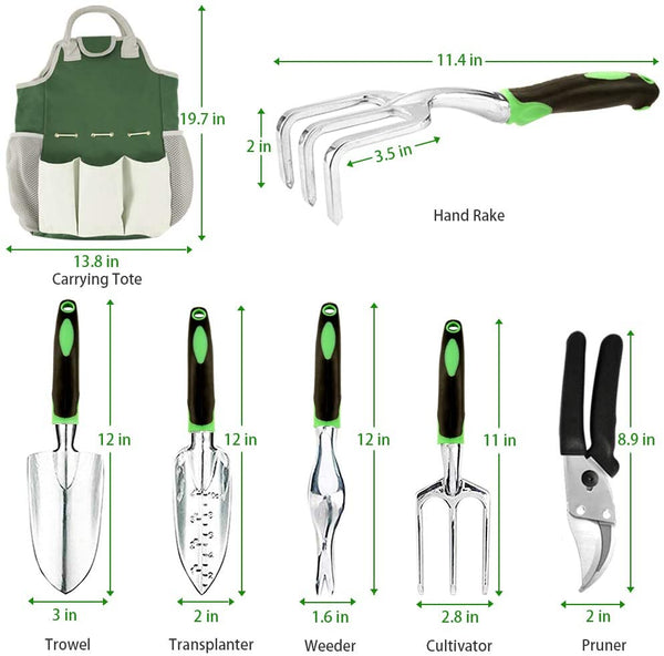 AOKIWO 51 Pcs Garden Tools Set Succulent Tools Set Heavy Duty Aluminum Manual Garden kit Outdoor Gardening Gifts Tools for Men Women