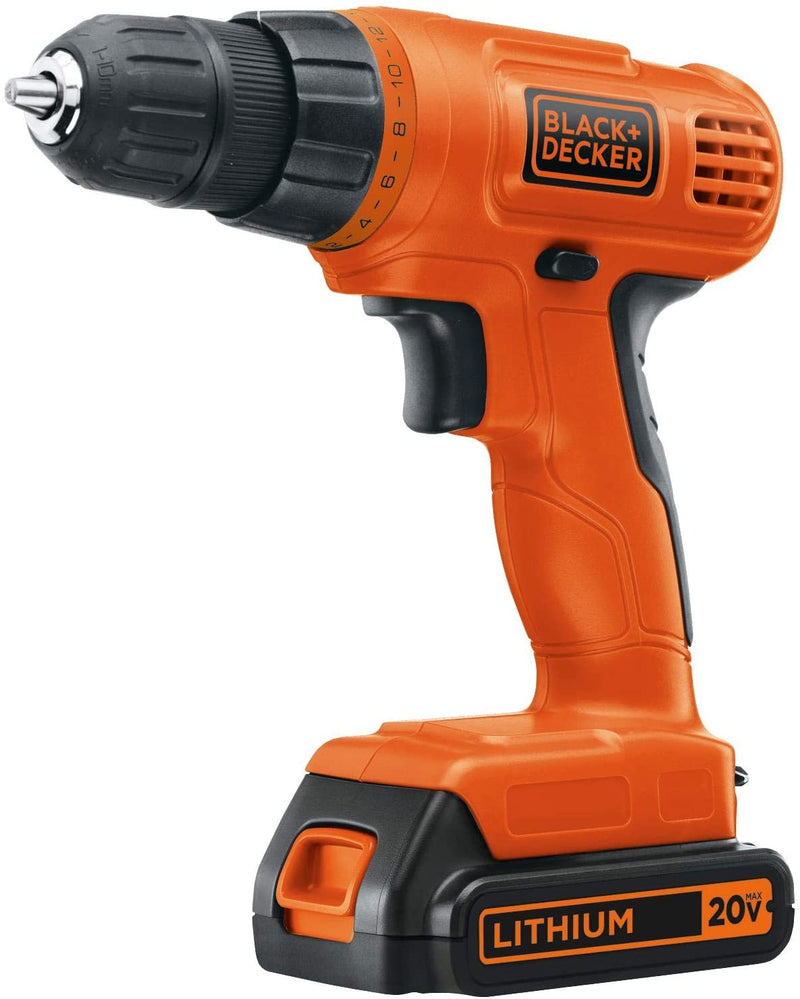 BLACK+DECKER 20V MAX Cordless Drill / Driver with 30-Piece Accessories (LD120VA)