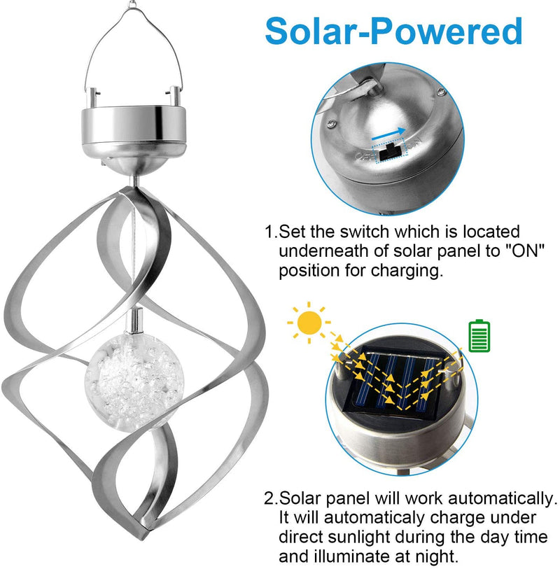 Solar Rotating Wind Chime lamp LED Colour Changing