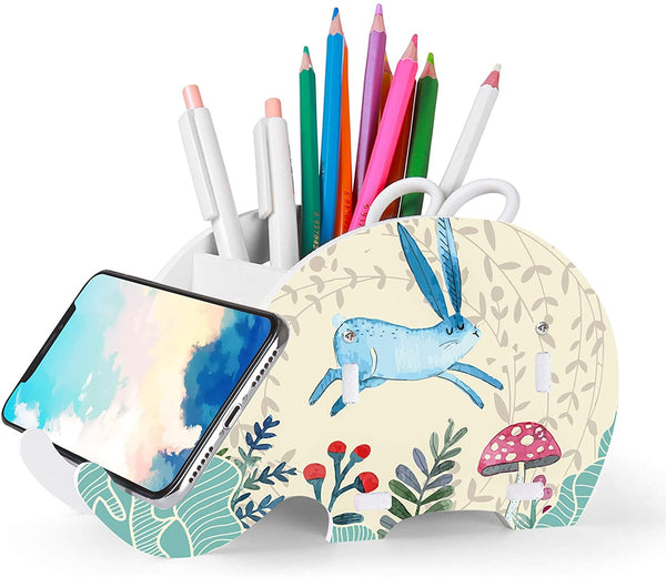 Desk Supplies Organizer, Mokani Cute Elephant Pencil Holder Multifunctional Office Accessories Desk Decoration with Cell Phone Stand Office Supplies Desk Decor Organizer Christmas, Wonderland