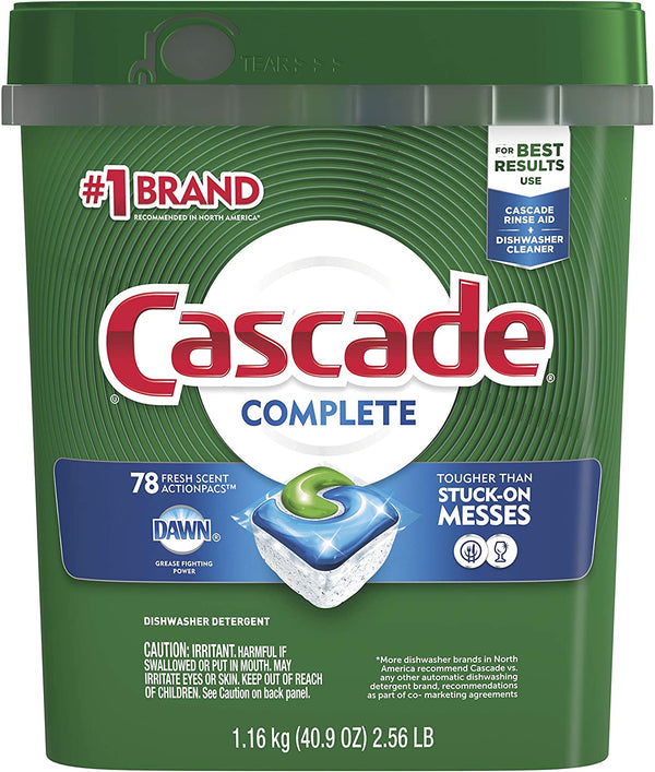 Cascade Complete ActionPacs Dishwasher Detergent, Fresh Scent