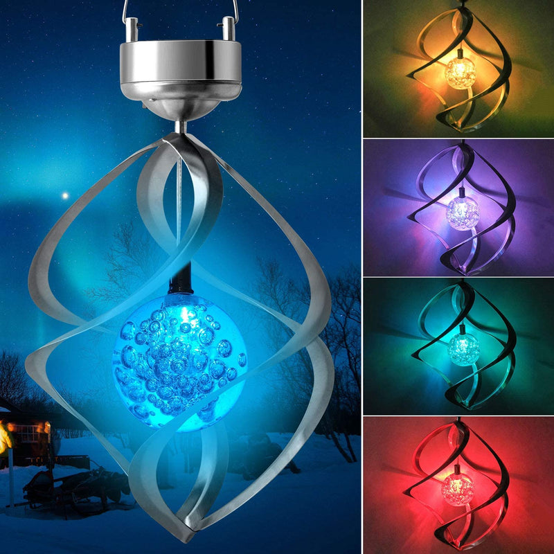 Solar Rotating Wind Chime lamp LED Colour Changing