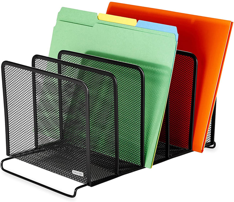 Rolodex Mesh Collection Stacking Sorter, 5-Section, Standard Packaging