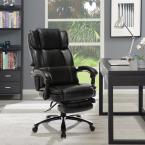 Black High Back Executive Computer Desk Chair with Adjustable Built-in Lumbar Support and Footrest