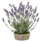 20 in. Lavender Artificial Plant in Weathered Oak Planter